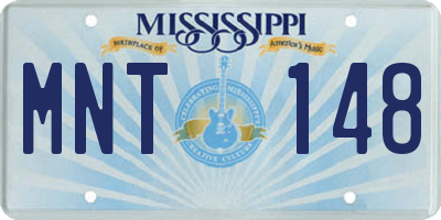 MS license plate MNT148