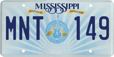 MS license plate MNT149
