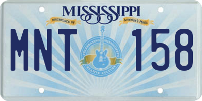 MS license plate MNT158