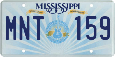 MS license plate MNT159