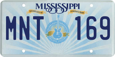 MS license plate MNT169