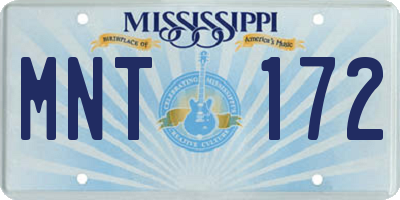 MS license plate MNT172