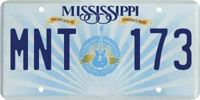 MS license plate MNT173