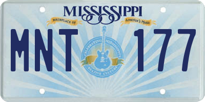 MS license plate MNT177