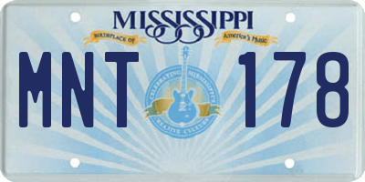 MS license plate MNT178