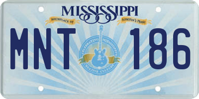 MS license plate MNT186