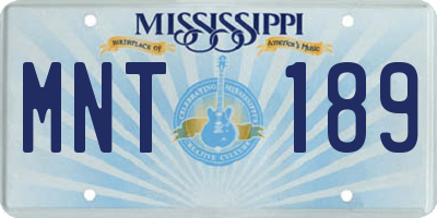 MS license plate MNT189