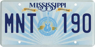 MS license plate MNT190