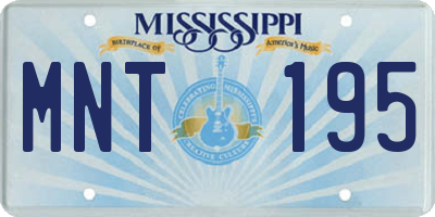 MS license plate MNT195