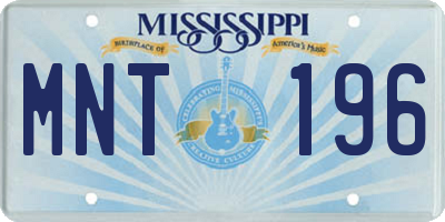MS license plate MNT196