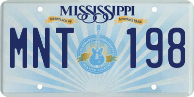 MS license plate MNT198