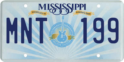 MS license plate MNT199