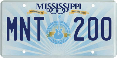 MS license plate MNT200