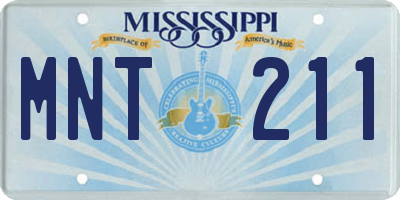 MS license plate MNT211