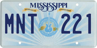 MS license plate MNT221