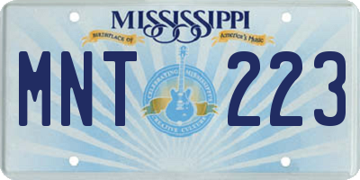 MS license plate MNT223