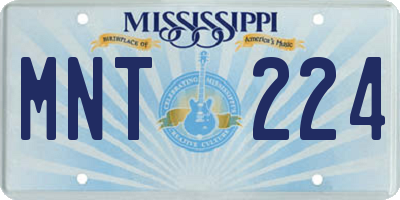 MS license plate MNT224
