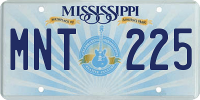 MS license plate MNT225