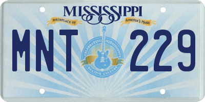 MS license plate MNT229