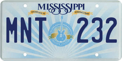 MS license plate MNT232