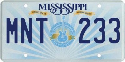 MS license plate MNT233