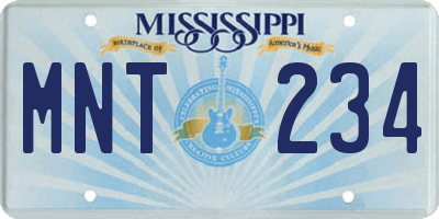 MS license plate MNT234
