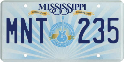 MS license plate MNT235