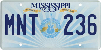 MS license plate MNT236