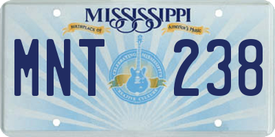 MS license plate MNT238
