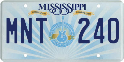 MS license plate MNT240