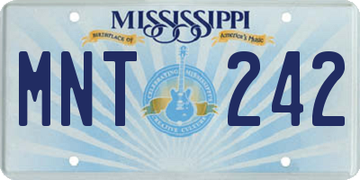 MS license plate MNT242