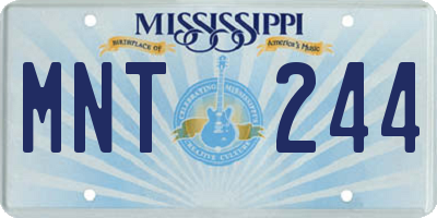 MS license plate MNT244