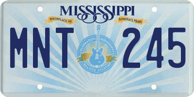 MS license plate MNT245