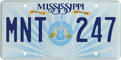 MS license plate MNT247