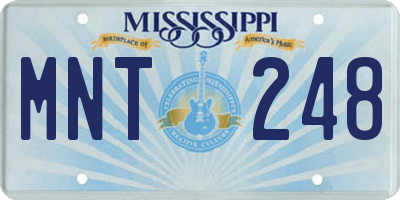 MS license plate MNT248