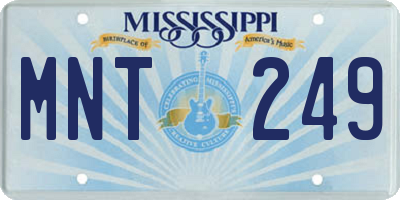 MS license plate MNT249