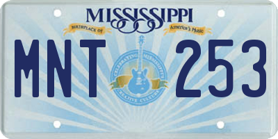 MS license plate MNT253