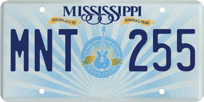 MS license plate MNT255