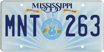 MS license plate MNT263