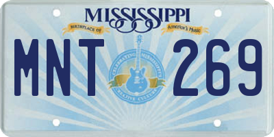 MS license plate MNT269