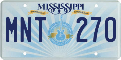 MS license plate MNT270
