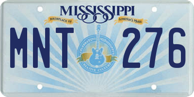 MS license plate MNT276