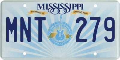 MS license plate MNT279