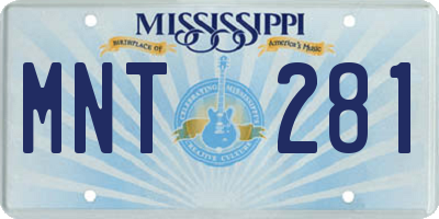 MS license plate MNT281