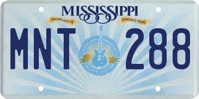 MS license plate MNT288