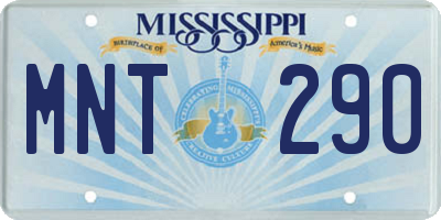 MS license plate MNT290