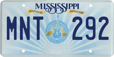 MS license plate MNT292