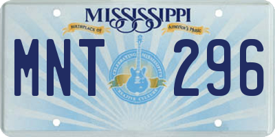 MS license plate MNT296