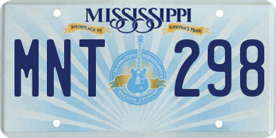 MS license plate MNT298