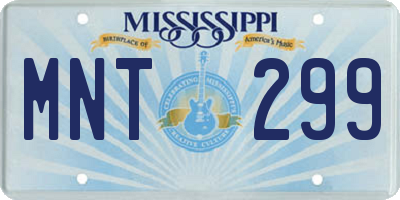 MS license plate MNT299
